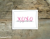 INSTANT DOWNLOAD - Printable Valentine - Folding Card - Hugs and Kisses - xoxo Il_170x135