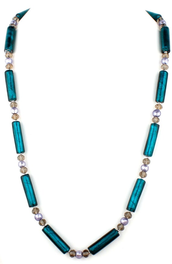 30 Murano Glass Necklace Gold Purple Red or Teal by LoveMurano