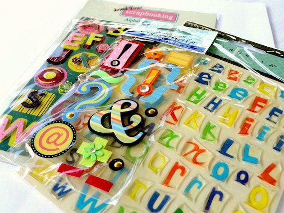 alphabet stickers scrapbooking letters emebellishments