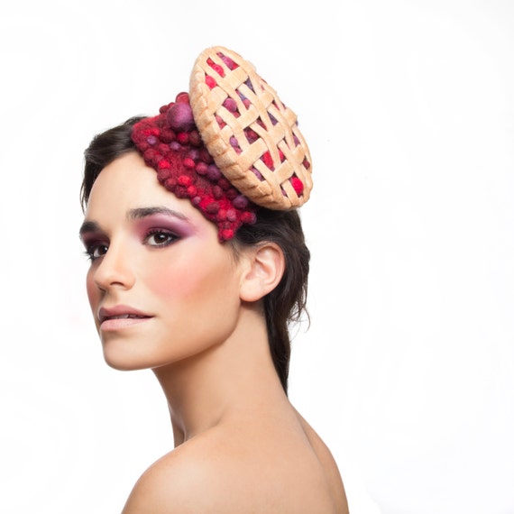 MADE TO ORDER Berry Pie Fascinator, Delicious Dessert Headpiece - il_570xN.507837914_7yy8