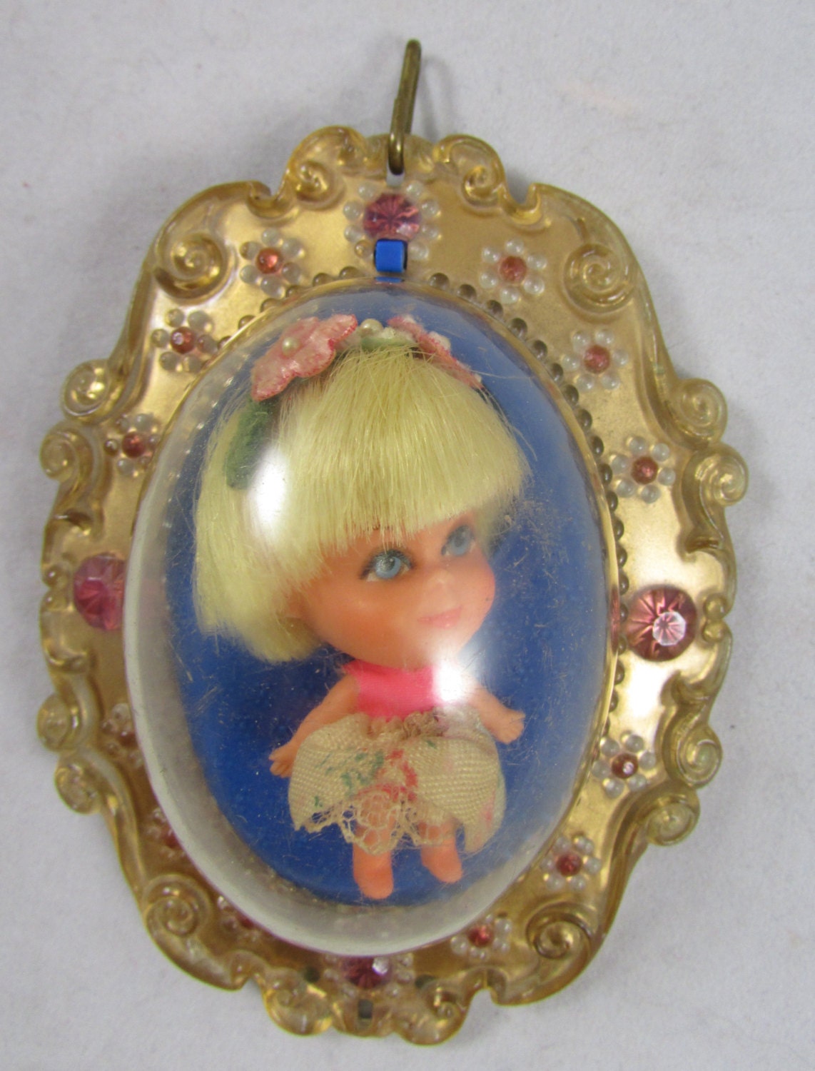 Mattel Lola Lucky Locket Kiddle Doll 1967 HTF Peachy Tone