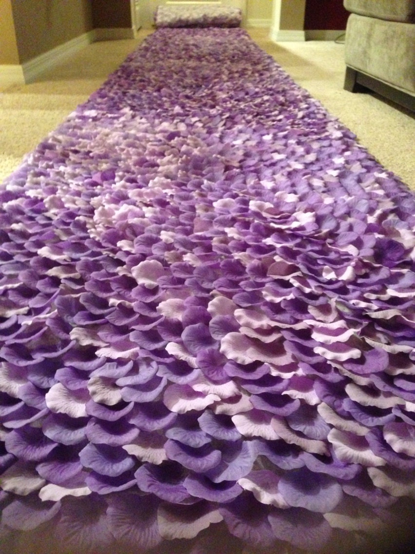 Lavender Rose Petal Aisle Runner Custom Made Purple