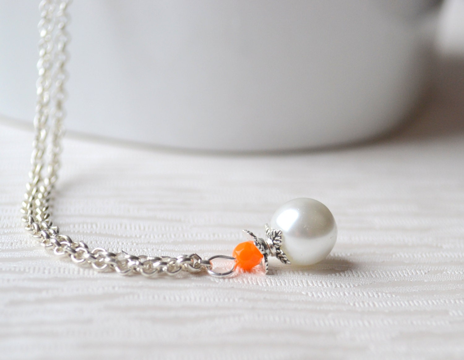 Burnt Orange Bridesmaid jewelry necklace orange jewelry