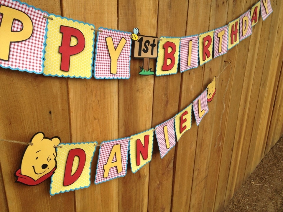 Winnie the Pooh Birthday Banner