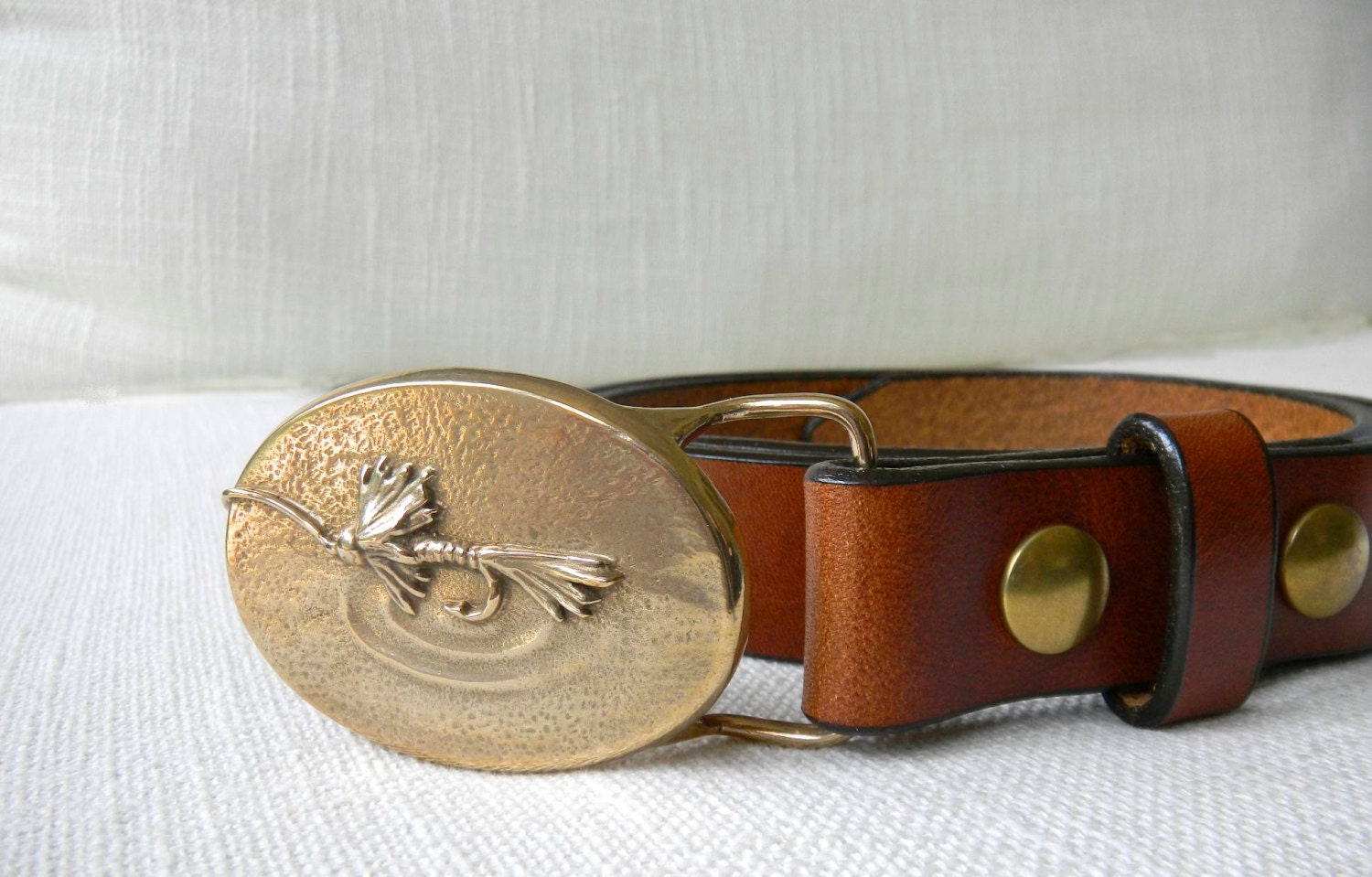 Men's Handmade Fly Fishing Belt Buckle Royal Wulff Fly
