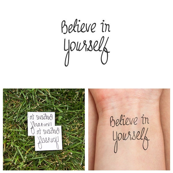 Glaube an dich selbst Tätowierungen 2er Set
