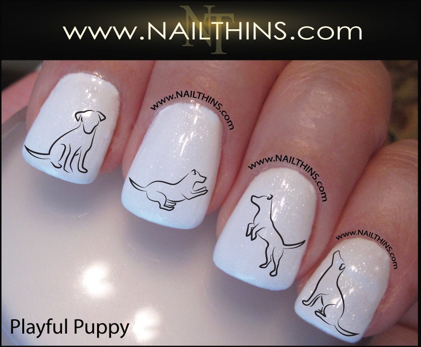 Puppy Nail Decal Dog Nail Art Pup Nail Designs NAILTHINS