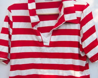 JMK 80s or 90s red and white striped shirt