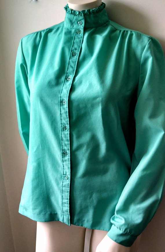 Items similar to Vintage green ship n shore blouse/ size 14 large long ...