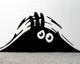 Halloween Door Decal, Peeking Monsters Wall Decals
