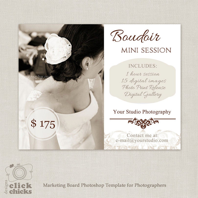 Boudoir Mini Sessions Template Photography By Clickchicksdesigns Boudoir Photography Marketing Templates