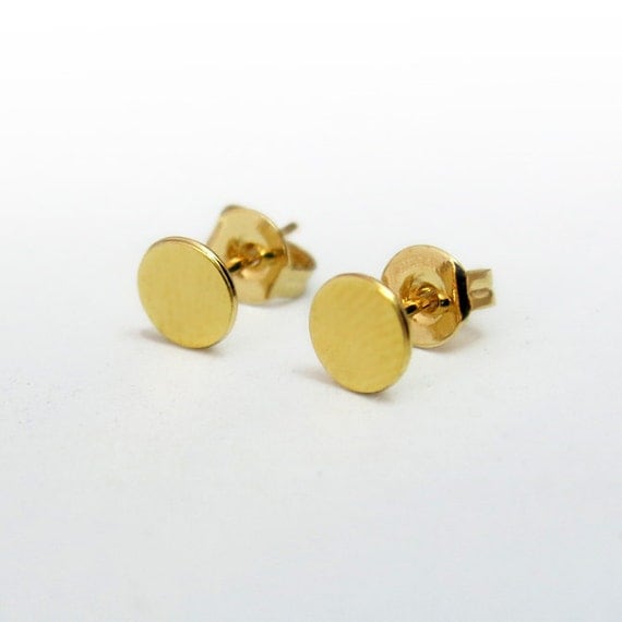 Tiny round stud earring Dot stud earrings Small gold