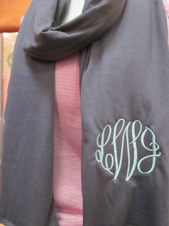 Items similar to Monogrammed Jersey Scarf on Etsy
