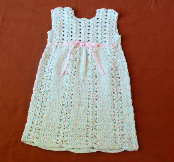 Items similar to Pastel Mint Crochet Dress/Jumper on Etsy