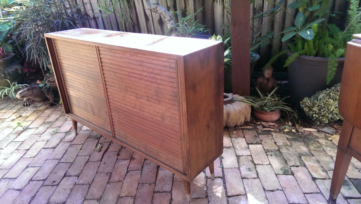 Mid Century Shallow with Sliding Louvered Doors