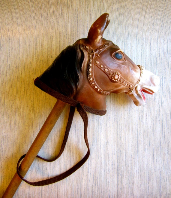 RARE Vintage Hobby Horse 1950 S Horse Head On Stick FUN   Il 570xN.479751930 60jh 