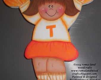 Tole Painting EPattern, Cheerleader Ornament Wall Hanging School Spirit Christmas Ornament Wooden School Colors make it yourself wall art