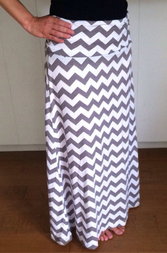 Womens Chevron Maxi Skirt SALE 15%OFF by j2boutique on Etsy