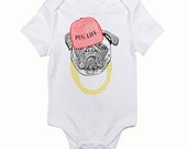 Pug Life, Pug Baby Clothes, Funny Baby Clothes, Unique Baby Gift, Gangster Baby