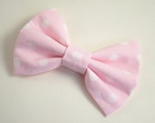 Pink Polka Dot Hair Bow Fabric Polka Dot Bow Clip