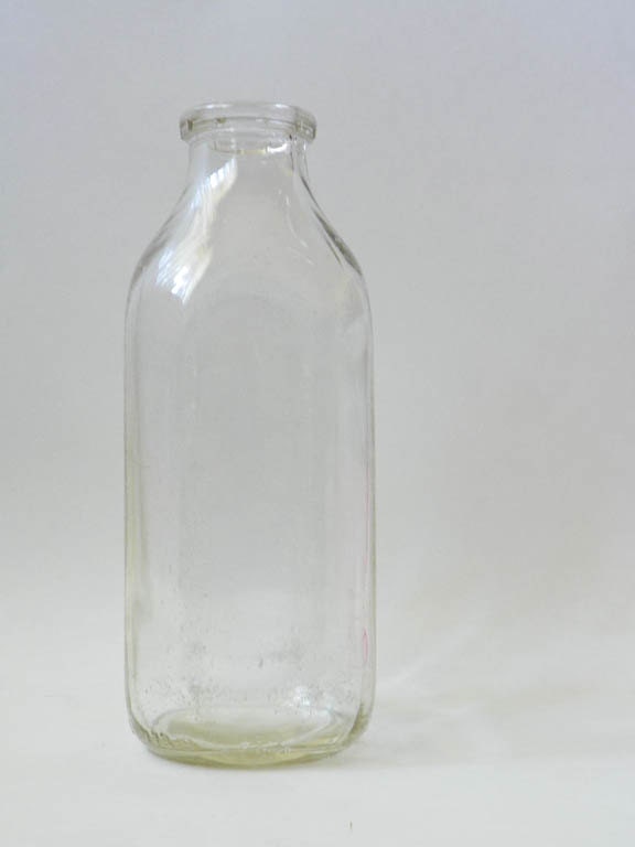 One Quart Glass Milk Bottle Square Bottle