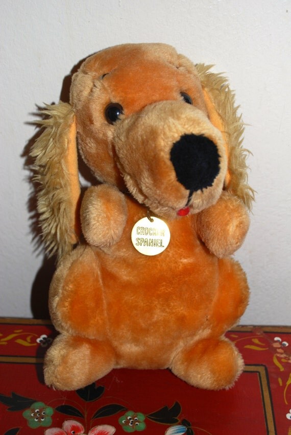 Vintage Crocker Cocker Spaniel Dog Plush Stuffed Animal from