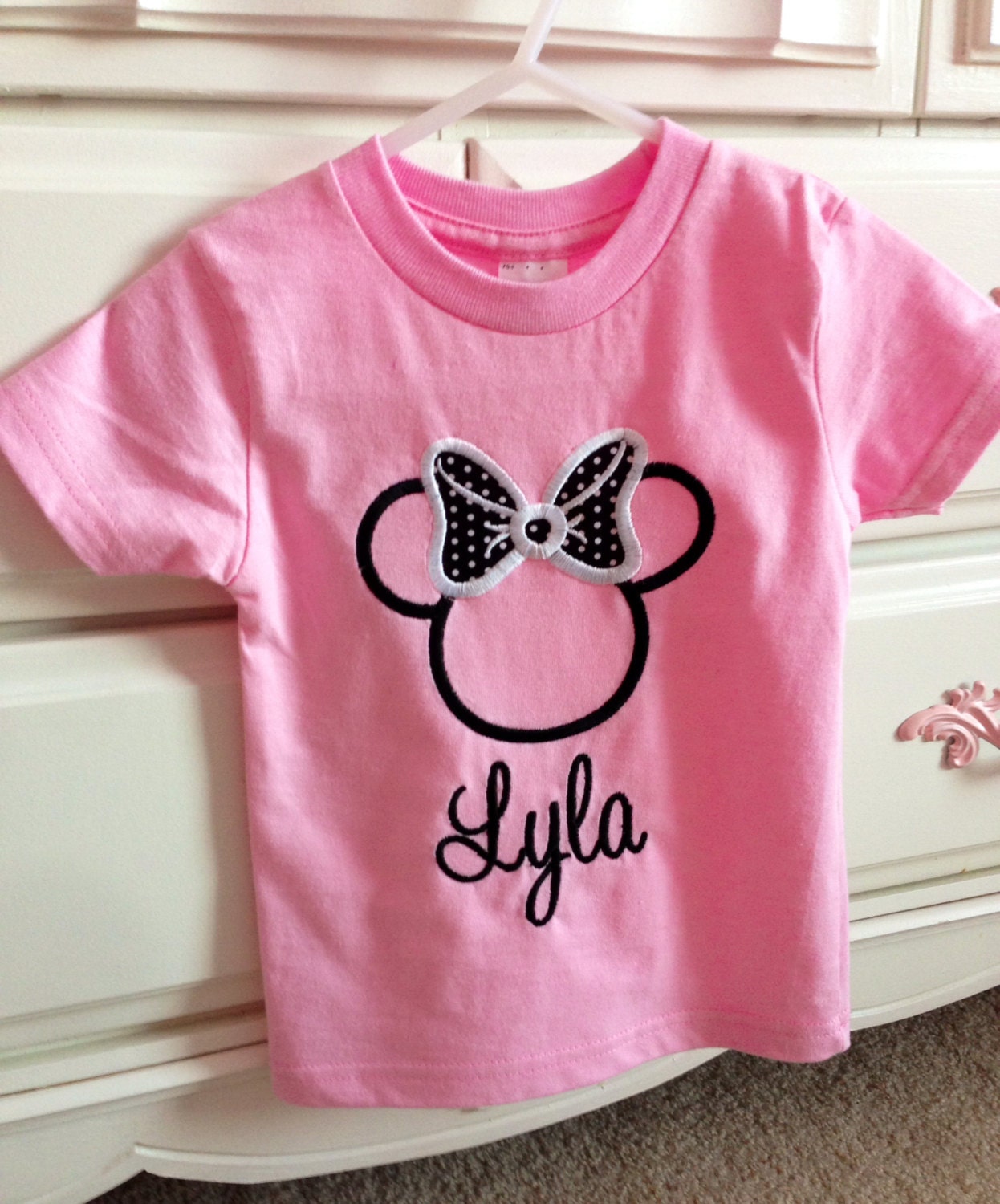 Minnie Mouse Embroidered Shirt Personalized and by ItsOhSewDarling