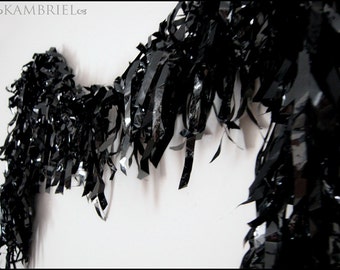 Medya Boa -Lightweight Reflective Black Boa or Wrap Scarf - Made by Kambriel - Brand New & Ready to Ship! Eco and Vegan Friendly