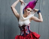 Union Jack Corset Deconstructed Grunge Punk Style- Custom to Order
