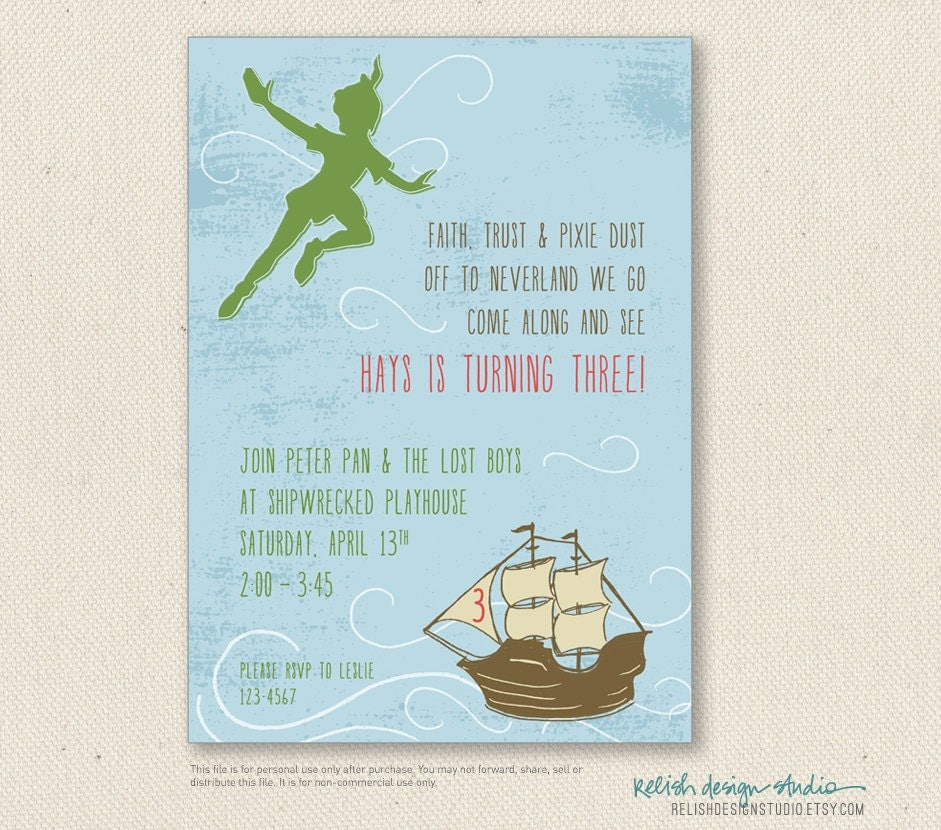 Peter Pan Invitations 6