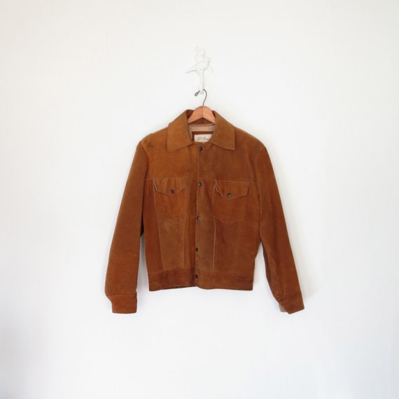 70s Suede Jacket // Men's Leather Coat // Vintage L.L.