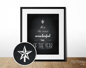 The most wonderful time of the year, Christmas - 8x10 PRINTABLE chalkboard sign / print by MyPartyDesign - Instant Download Il_170x135