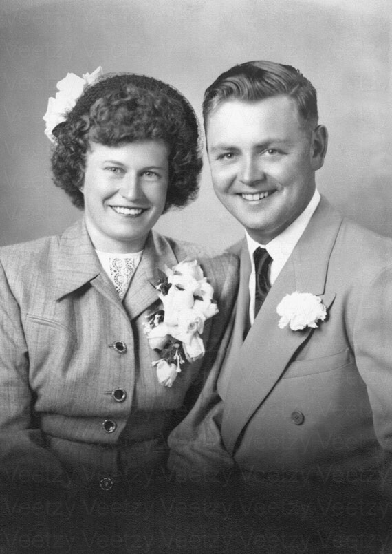 Digital Download Vintage Photo 1950s Couple In Love Husband