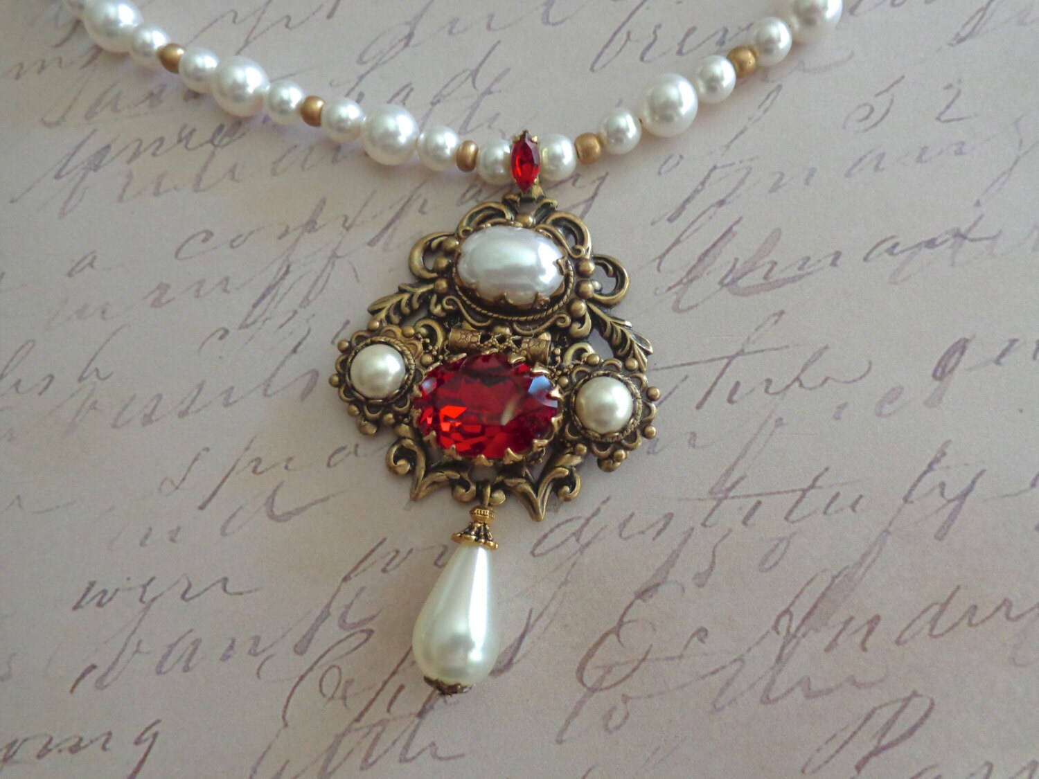 Hera Necklace Tudor Elizabethan Holbein Pearl Necklace