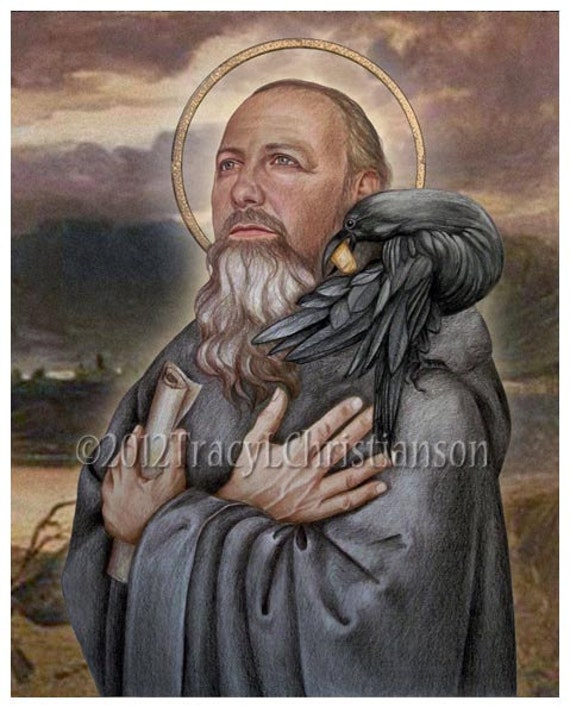 St. Benedict of Nursia Art Print Catholic Patron Saint 4061