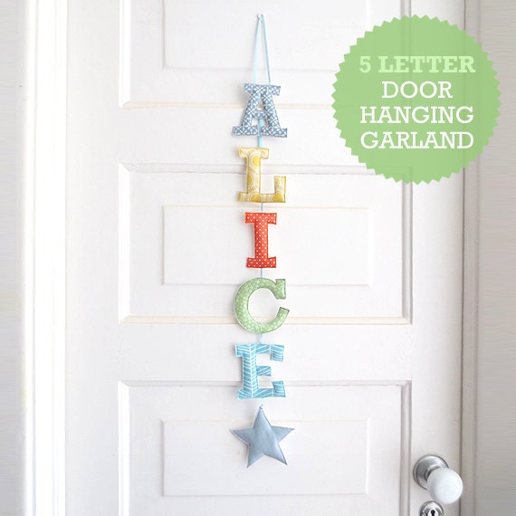 Customized Handmade Fabric Door Hanging Garland - 5 Letter Name Il_570xn
