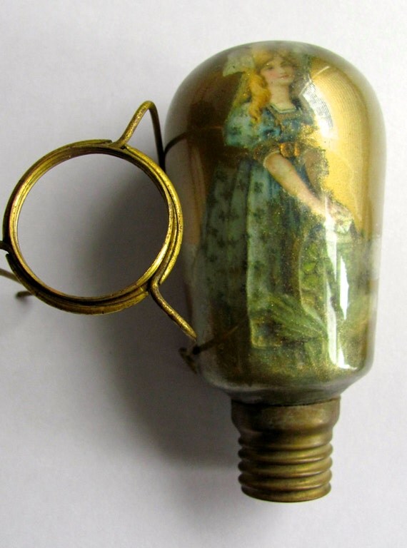 Valentine Girl Thomas Edison Light Bulb vintage by Vinphemera