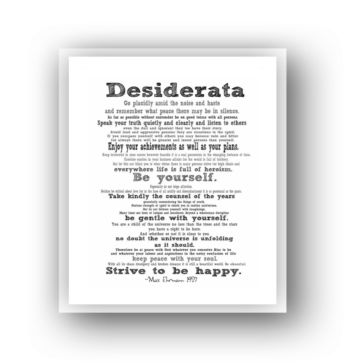 Desiderata 8x10 Desiderata 8x10
