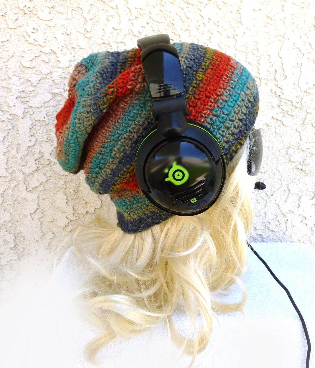 Slouchy Hat LAST TWO LEFT Gaming Beanie Mens Crochet by Cuteling