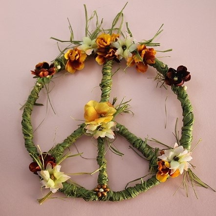 PEACE SIGN PEACE Wreath Peace Flower Child Hippie Peace