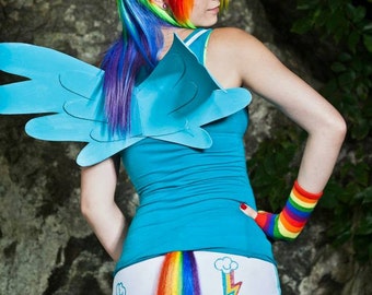 My Little Pony tail rainbow dash hair fall tie on bustle style cosplay comic con brony costume halloween pride magic - Sisters of the Moon