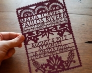 Papel Picado Laser Cut Wedding Invitation