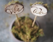 Maple Tree Slice Woodland Cake Topper with Dried Moss - Rustic Forest or Mountain Wedding
