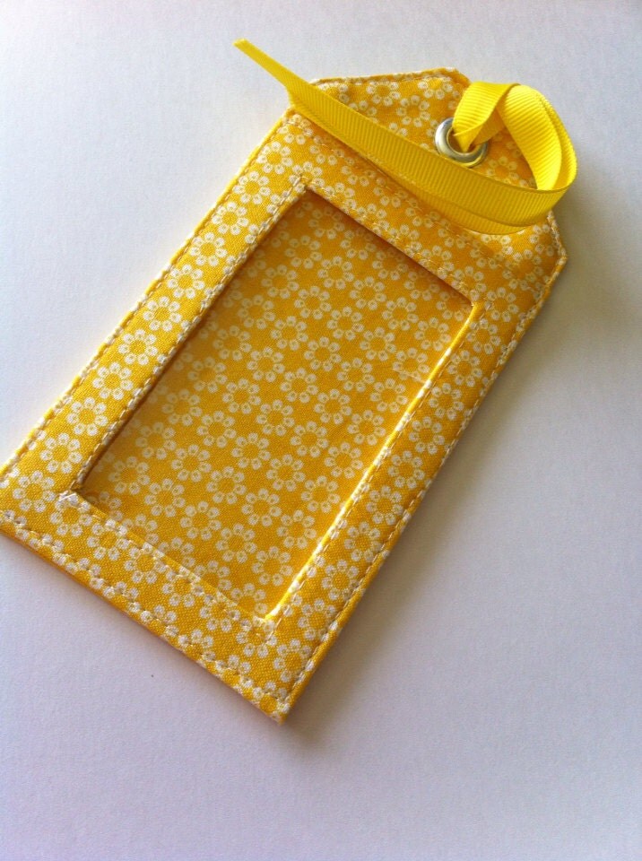 Fabric Luggage Tag Bright Yellow Luggage Tag 3 x 7 tag