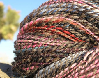 Hand Spun Yarn - Alpaca, Llama and Wool - Striping Natural Wonder 1