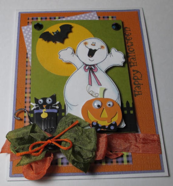 Beware of The Ghost On Happy Halloween Handmade Card