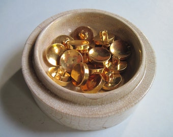 concave golden shank buttons set of 16