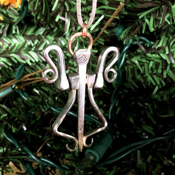 Horseshoe Nail Guardian Angel Ornament by WirestormCreations