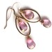 Pink Tear Drop Earrings, Quartz Teardrops, Gold Marquis Hoops, Gemstone Jewelry