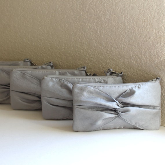 SET OF 10 KNOT Bridesmaids Clutches With Detachable Wristlet Handle For ...